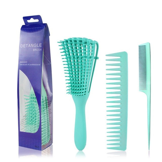 YBLNTEK Detangling Hair Hrush Hair Comb Set Detangler Hairbrush for Curly Hair Barber Accessories Hair Care Styling Tools