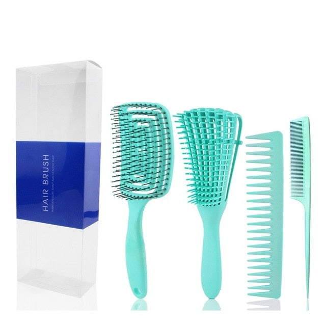 YBLNTEK Detangling Hair Hrush Hair Comb Set Detangler Hairbrush for Curly Hair Barber Accessories Hair Care Styling Tools