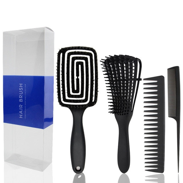 YBLNTEK Detangling Hair Hrush Hair Comb Set Detangler Hairbrush for Curly Hair Barber Accessories Hair Care Styling Tools
