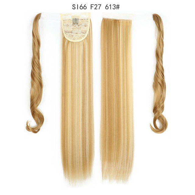 MERISIHAIR Long Straight Wrap Around Clip In Ponytail Hair Extension Heat Resistant Synthetic  Pony Tail Fake Hair