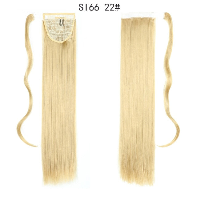 MERISIHAIR Long Straight Wrap Around Clip In Ponytail Hair Extension Heat Resistant Synthetic  Pony Tail Fake Hair