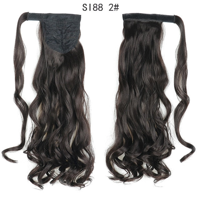 MERISIHAIR Long Straight Wrap Around Clip In Ponytail Hair Extension Heat Resistant Synthetic  Pony Tail Fake Hair
