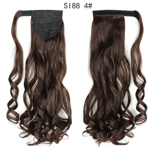 MERISIHAIR Long Straight Wrap Around Clip In Ponytail Hair Extension Heat Resistant Synthetic  Pony Tail Fake Hair