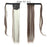 Long Straight Ponytail Wrap Around Ponytail Clip in Hair Extensions Natural Hairpiece Headwear Synthetic Hair Brown Gray 613