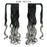 Long Straight Ponytail Wrap Around Ponytail Clip in Hair Extensions Natural Hairpiece Headwear Synthetic Hair Brown Gray 613