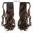 Long Straight Ponytail Wrap Around Ponytail Clip in Hair Extensions Natural Hairpiece Headwear Synthetic Hair Brown Gray 613