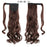 Long Straight Ponytail Wrap Around Ponytail Clip in Hair Extensions Natural Hairpiece Headwear Synthetic Hair Brown Gray 613