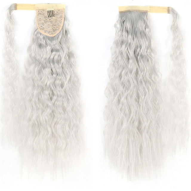 MERISIHAIR Long Straight Wrap Around Clip In Ponytail Hair Extension Heat Resistant Synthetic  Pony Tail Fake Hair