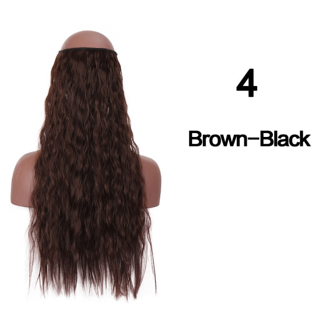 SHANGKE Synthetic Straight Halo Hair Extensions No Clip in Natural Hidden Secret False Hair Piece Fiber Synthetic Wavy Hair