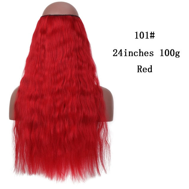 SHANGKE Synthetic Straight Halo Hair Extensions No Clip in Natural Hidden Secret False Hair Piece Fiber Synthetic Wavy Hair