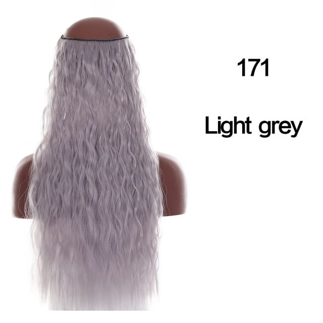 SHANGKE Synthetic Straight Halo Hair Extensions No Clip in Natural Hidden Secret False Hair Piece Fiber Synthetic Wavy Hair